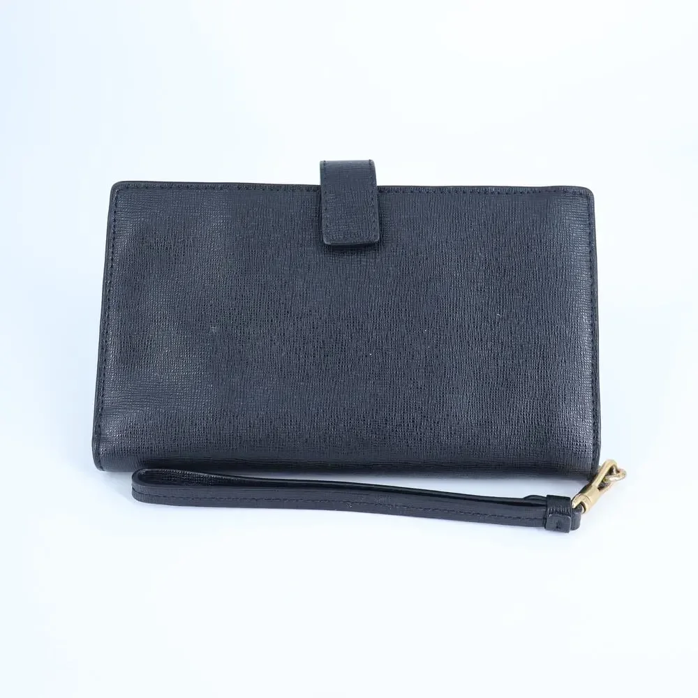 Kate Spade Spencer Phone Wallet Black Wristlet Slim Bifold Saffiano Leather